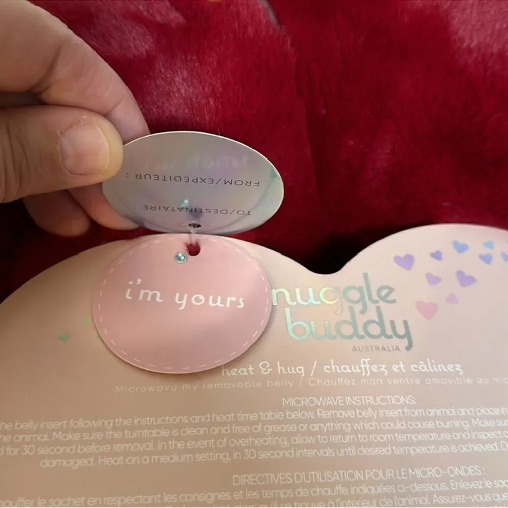 Snuggle Buddies Warm Me I’m Yours Dark Red Heart Removable Heatable Belly